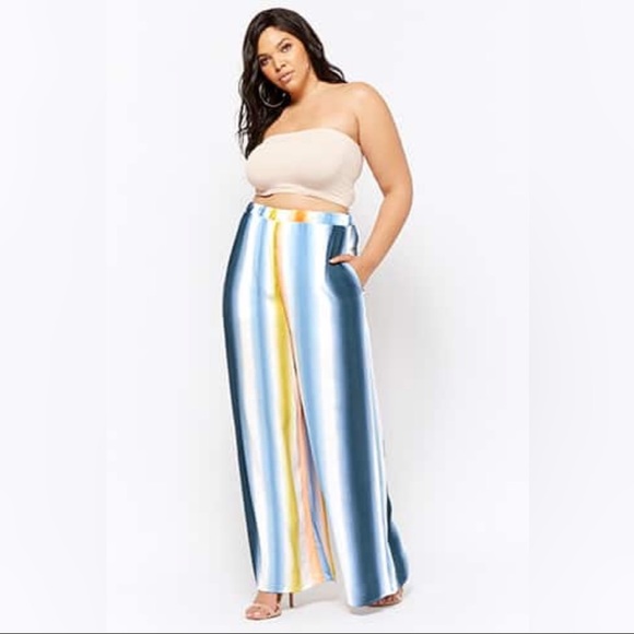 Forever 21 Pants - Plus Size Ombre Striped High-Rise Pants